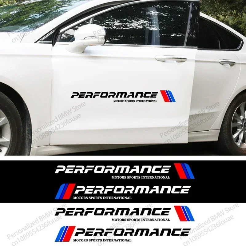 Фото New2Pcs Автомобильный логотип с боковой юбкой на дверь в полоску, декоративная наклейка для Bmw M Performance X1 X3 X4 X5 E87 F20 E36 E46 E9 №5