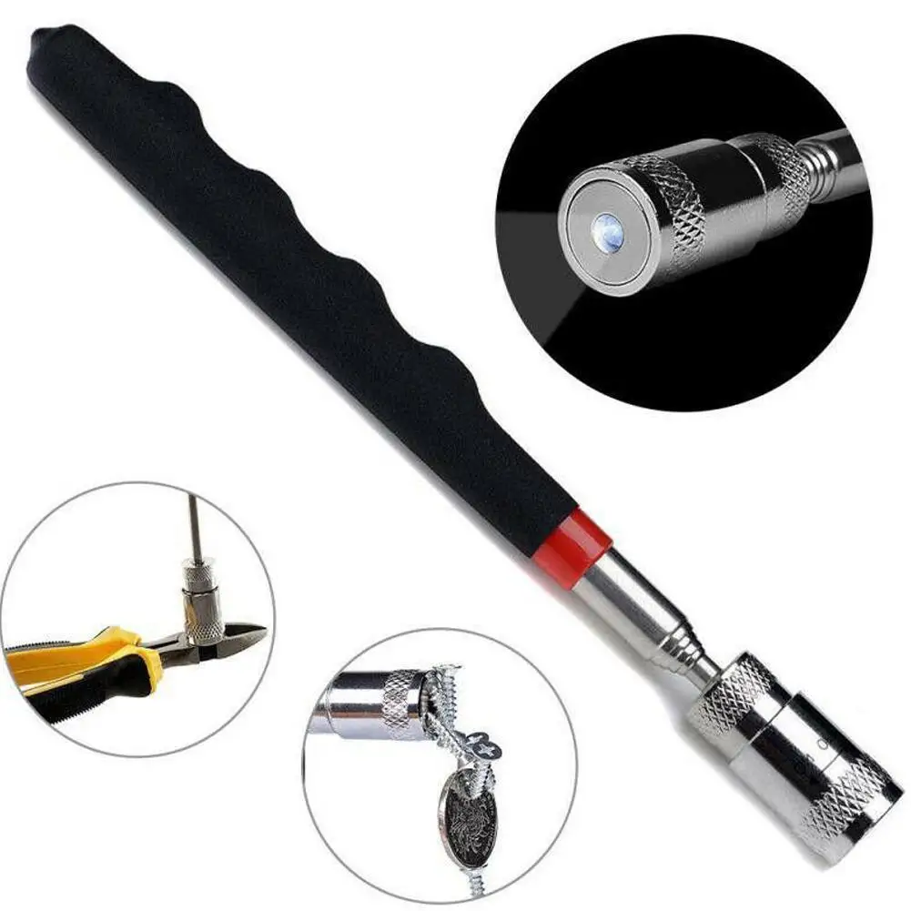 

Retractable Magnetic Pick Tool LED Long Reach Pen Handy Tool for Small Metal Parts Screws, Nails, Drills, Fasteners, Wrenches