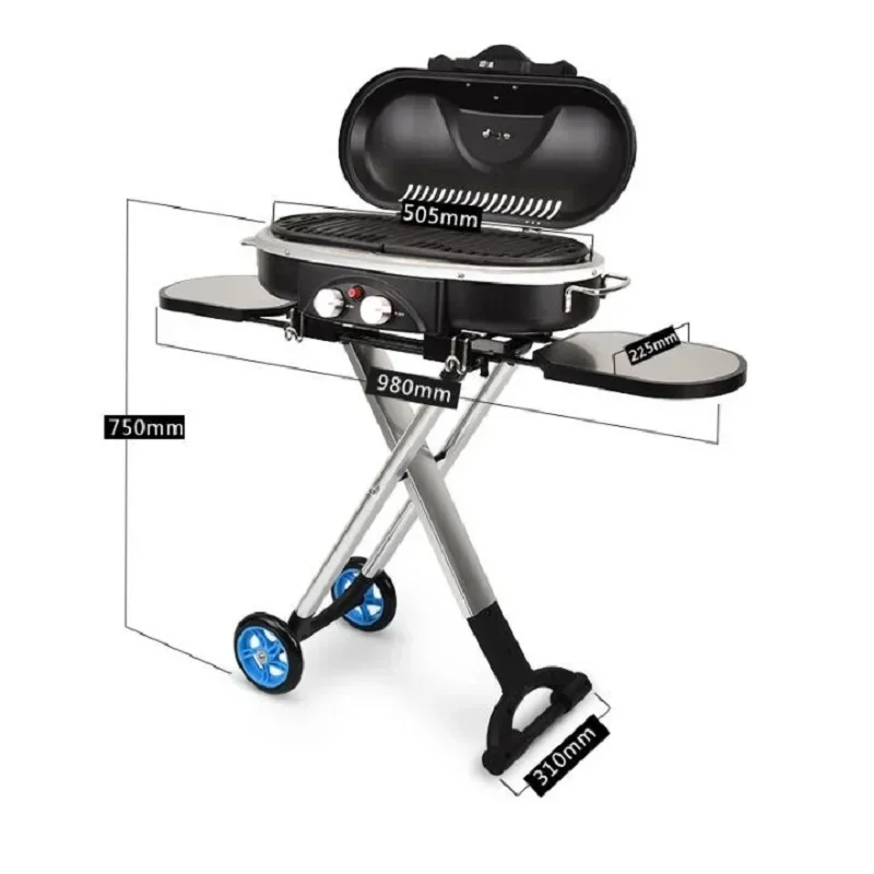 Встроенная портативная тележка для барбекю гриля уличная газовая плита кемпинга