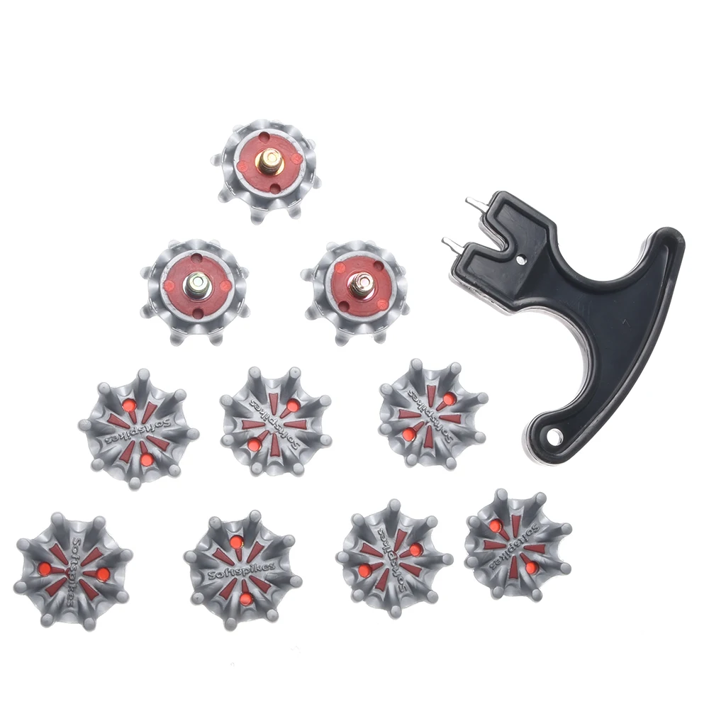 10Pcs Soft Golf Shoe Spikes Metal Thread Studs Replacement Twist Shoe Spikes Replacement Set With Wrench Tool 10Pcs Soft Golf Shoe Spikes Metal Thread Studs Replacement Twist Shoe Spikes Replacement Set With Wrench Tool