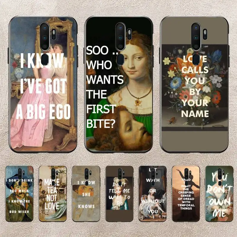 

Artistic Oil Painting English Phone Case For Redmi 9A 8A 6A Note 9 8 10 11S 8T Pro Max 9 K20 K30 K40 Pro PocoF3 Note11 5G Case
