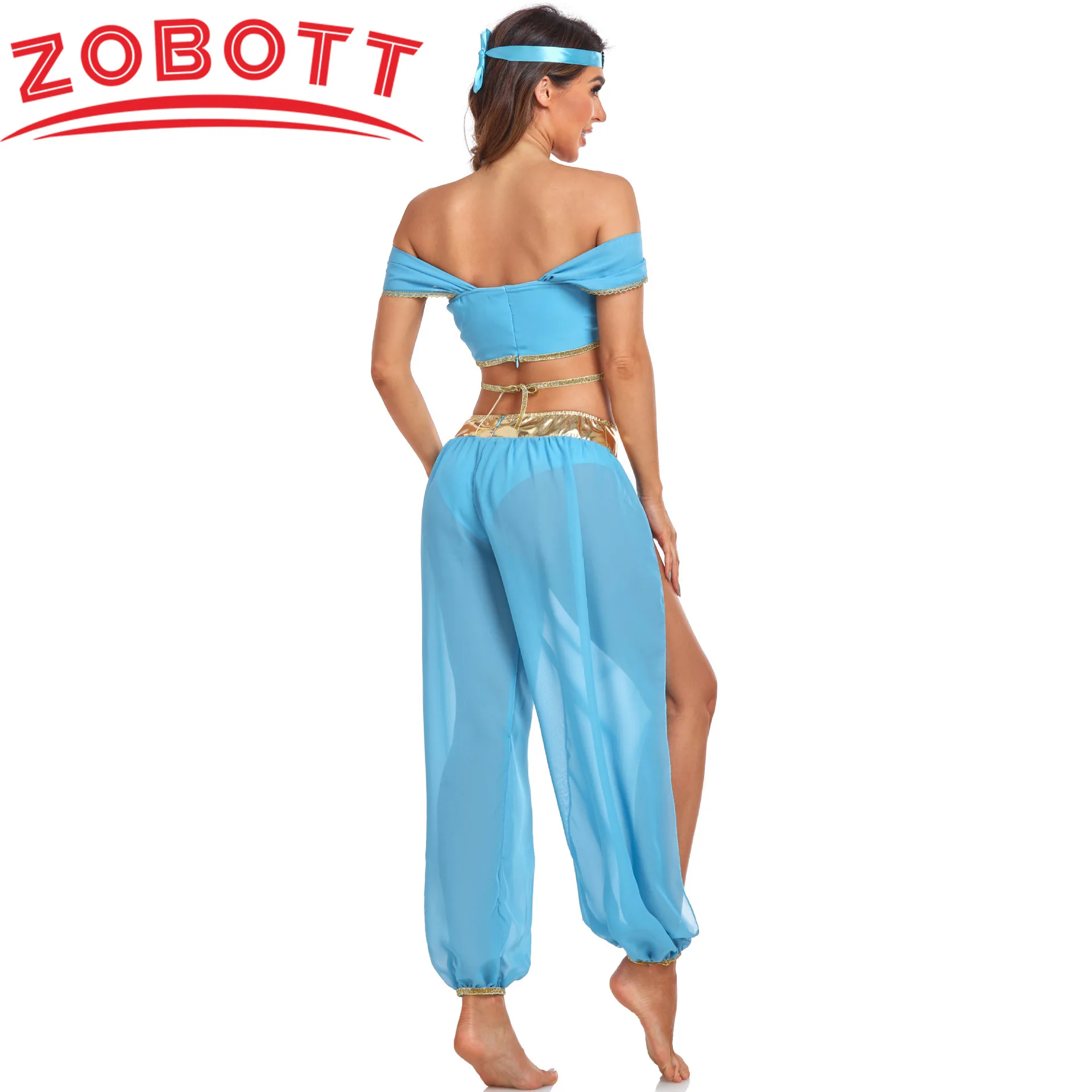 Женский костюм Жасмин для косплея со штанами из полиэстера карнавальных