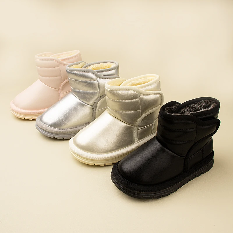 Детские Водонепроницаемые ботинки из ПУ кожи на мягкой подошве