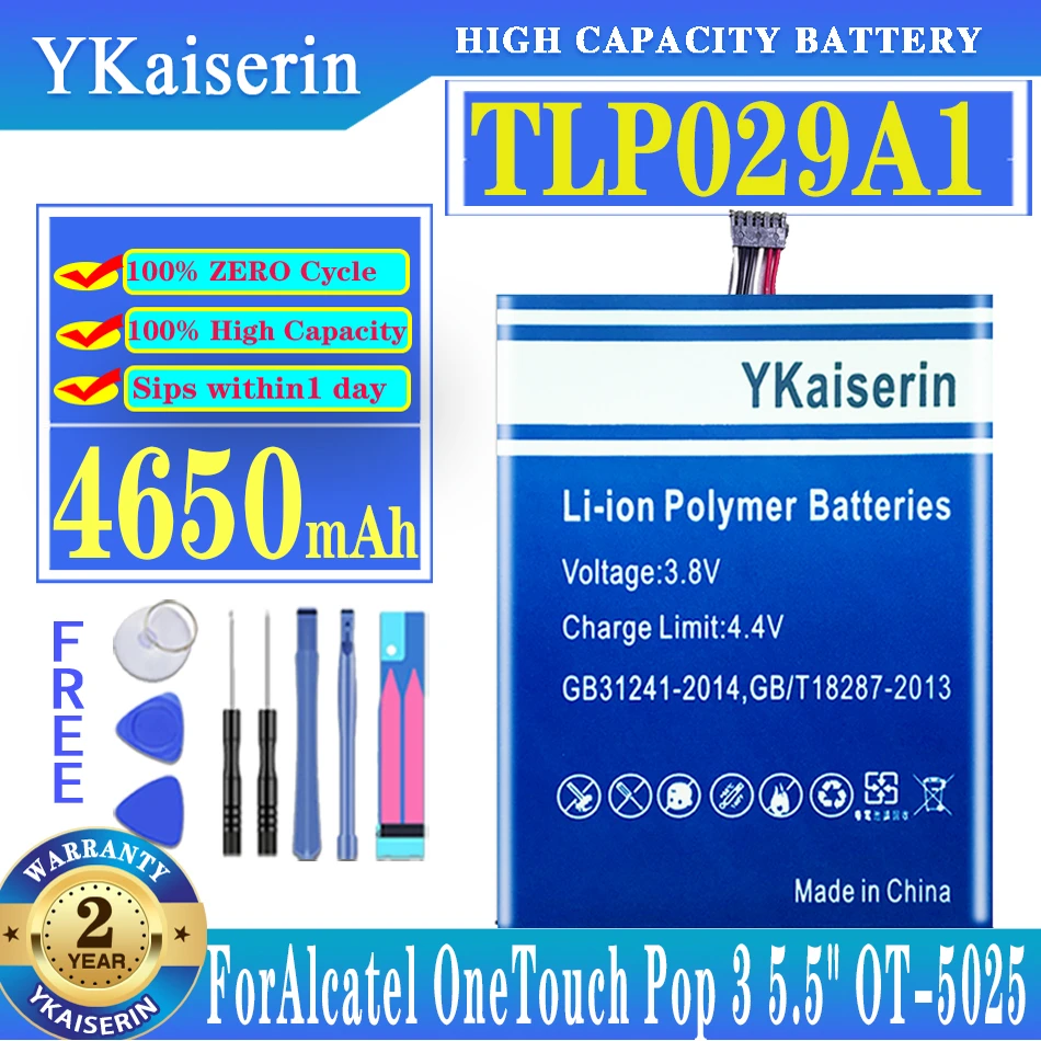 

Аккумулятор ykaisсеребрин TLp029A1 для Alcatel OneTouch Pop 3 Pop3 5,5 дюйма стандартная фотолампа + Бесплатные инструменты