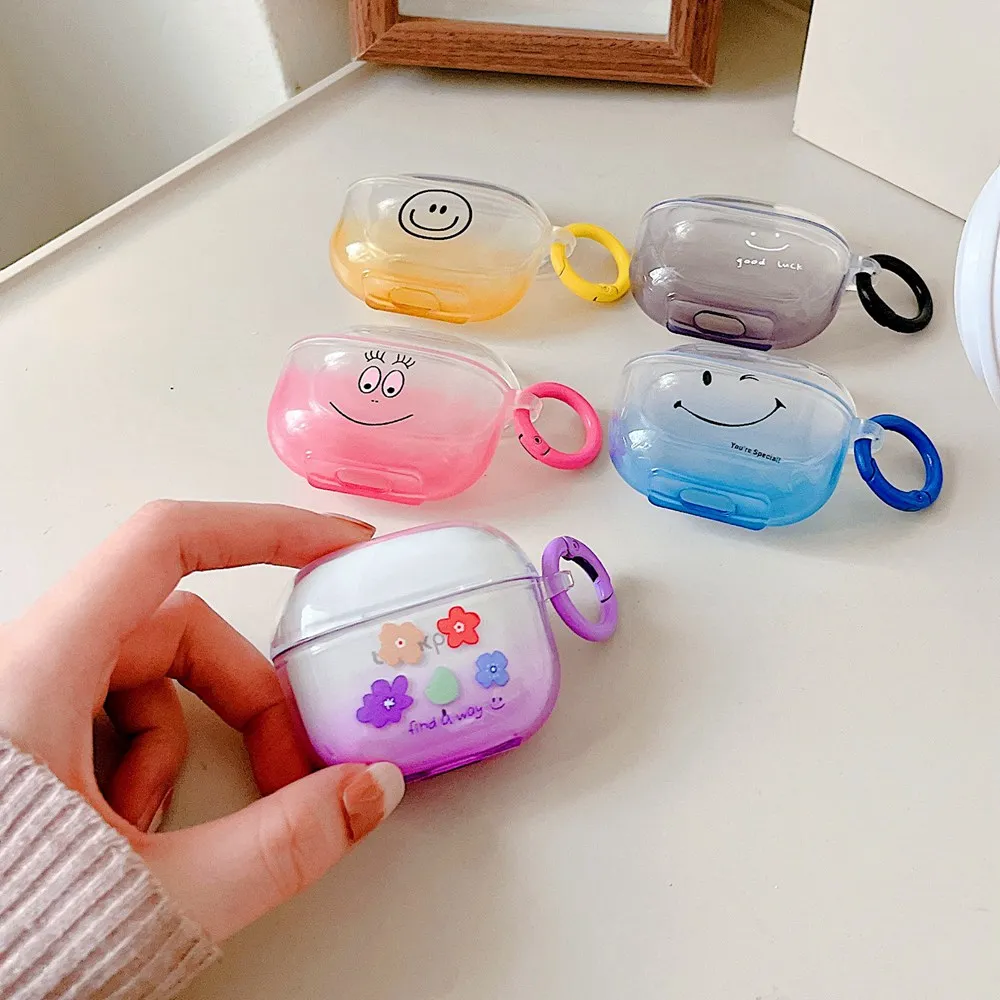 

Cartoon Gradient Clear Earphone Case For Lenovo LP40 Wireless Earphone Cover For Lenovo LP40 Pro Headset Soft Silicon Box Shell