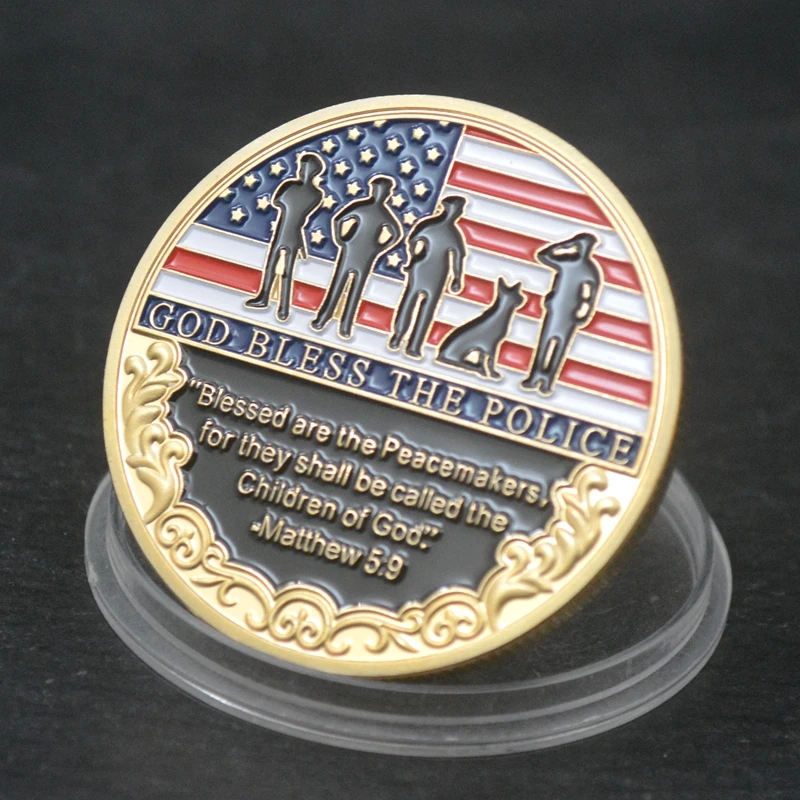God Bless The Police Challenge Coin спасибо за ваш сервис подарок |