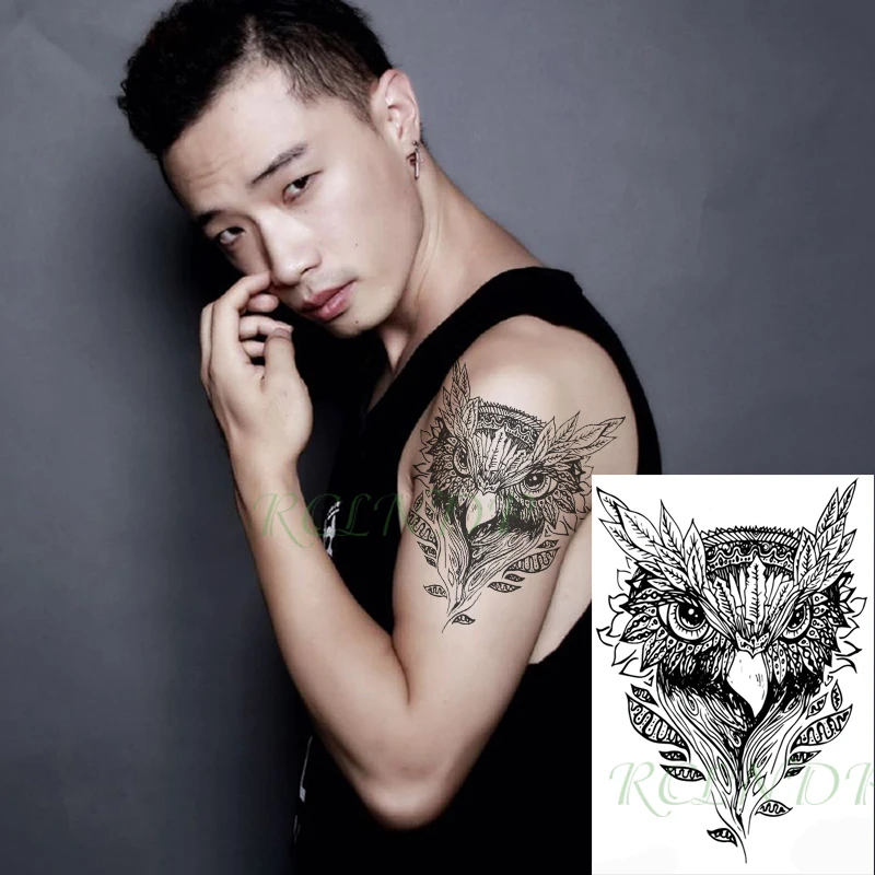 Водостойкая Временная тату-наклейка Сова милая птица животный дизайн флэш-тату