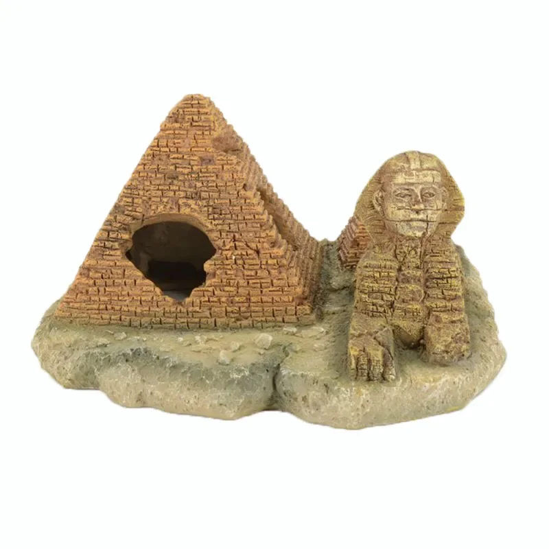 

Fish Tank Aquarium Accessories Shrimp Residence Resin Pyramid Sphinx Beautification Landscape Rockery Home Decoration Crafts