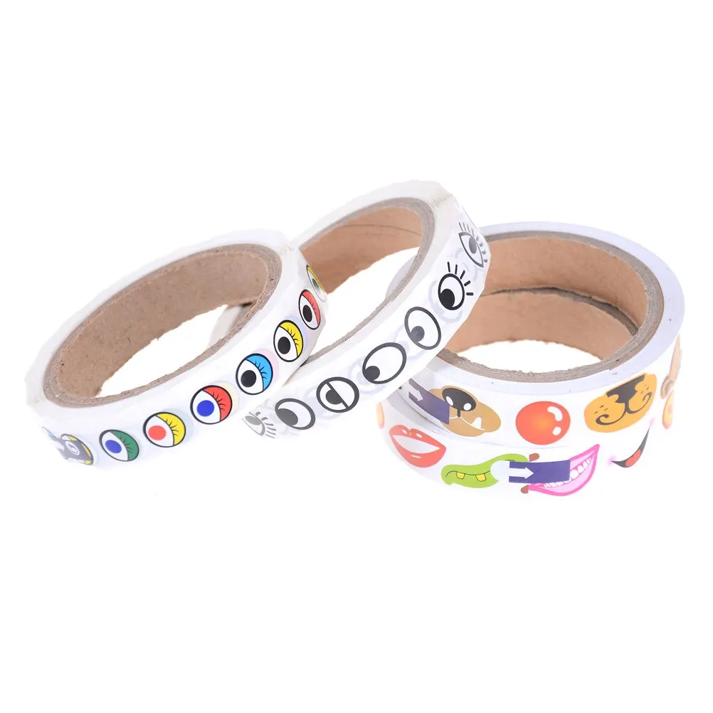 

1 Roll Eye/Nose/Mouth Self-adhesive Paper Stickers Tapes Roll Children DIY Craft Materials Masking Tapes
