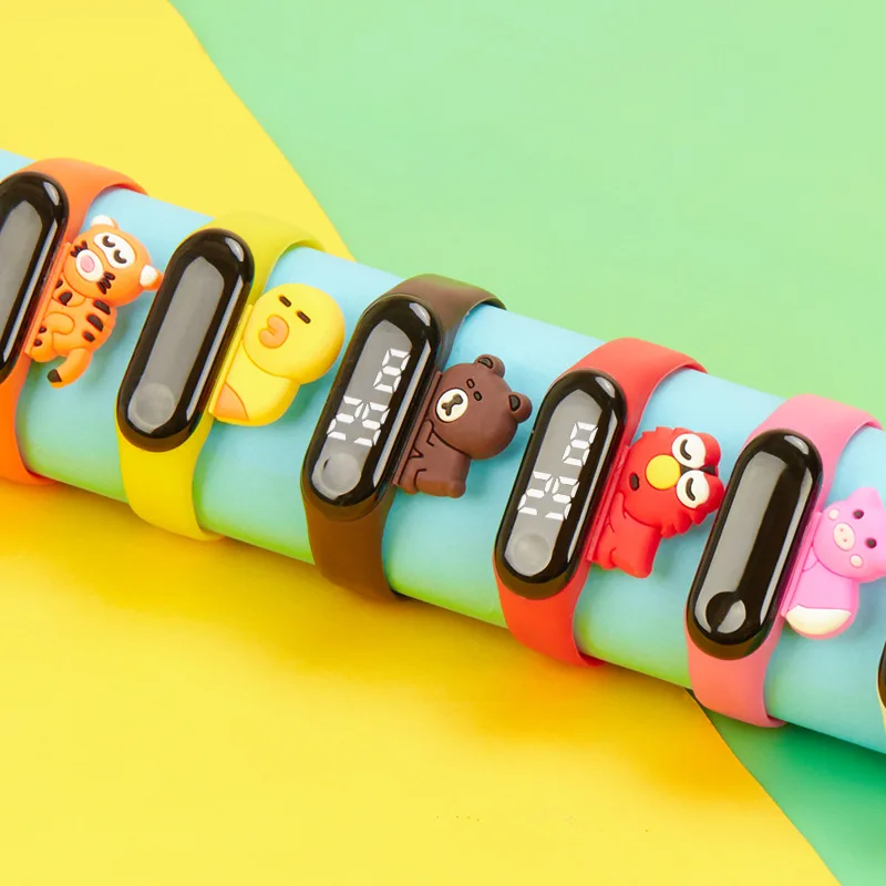

Fashion 3D Cartoon Children Watches Girls Sports Bracelet Silicone Strap Touch Kids Watch With Date Student Digital Clock Gift