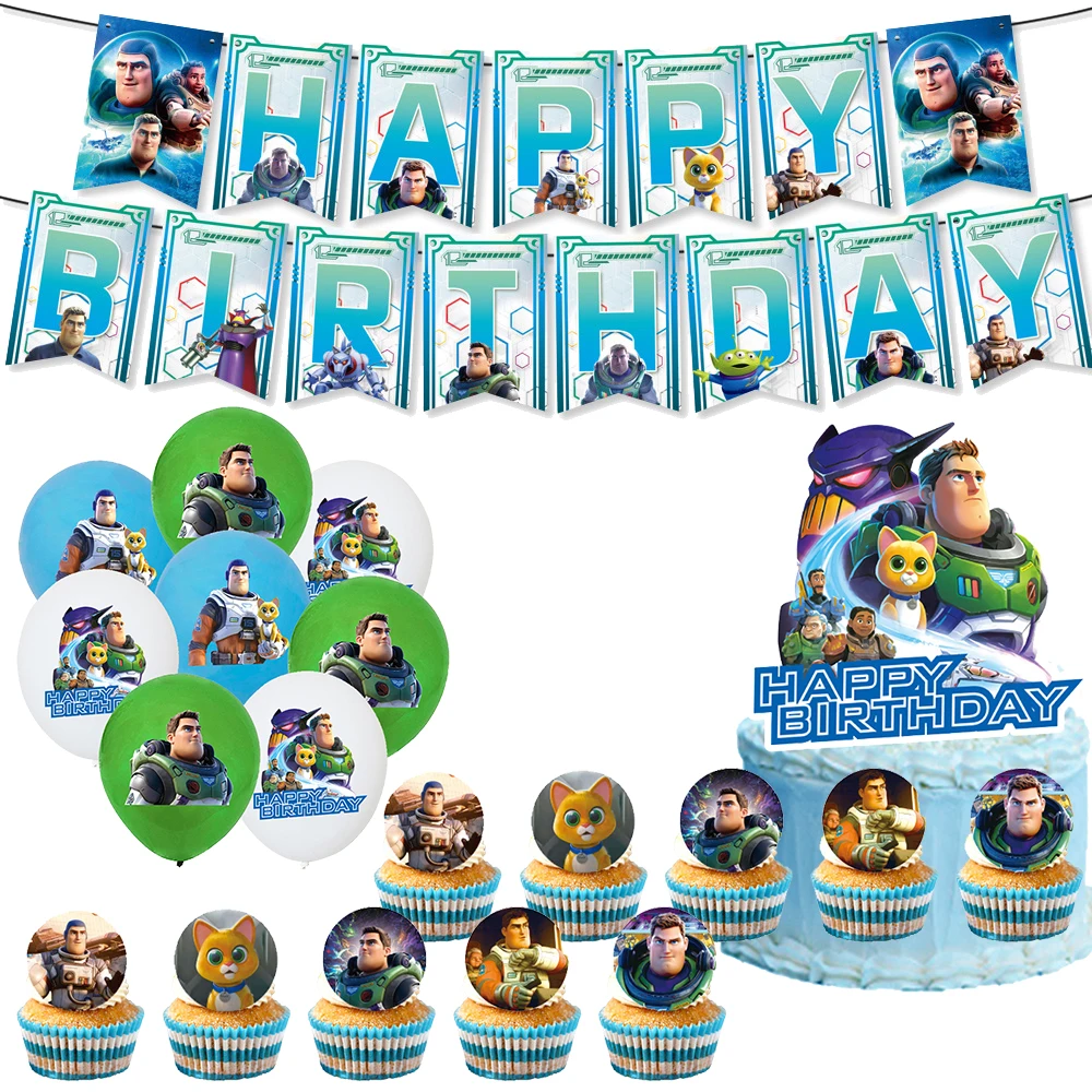

Cartoon Toy Story Birthday Party Decoration Supplies Baby Shower Disposable Cutlery Cup Plate Balloon Set Background Kid Boy Toy