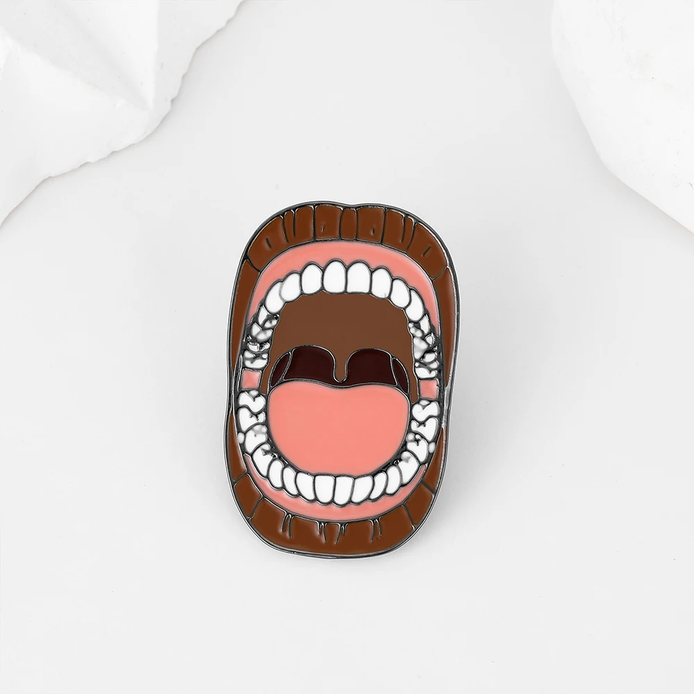 Hanreshe забавная эмалированная булавка для полости рта медицинская брошь зубов