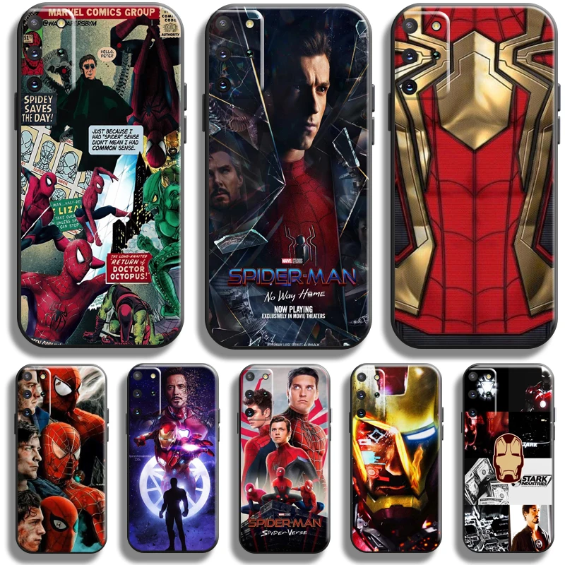 

Avengers Iron Man Spiderman Phone Case For Samsung Galaxy S22 S21 S20 S10 10E S9 S8 Plus S22 S21 S20 Ultra FE 5G Black Soft TPU