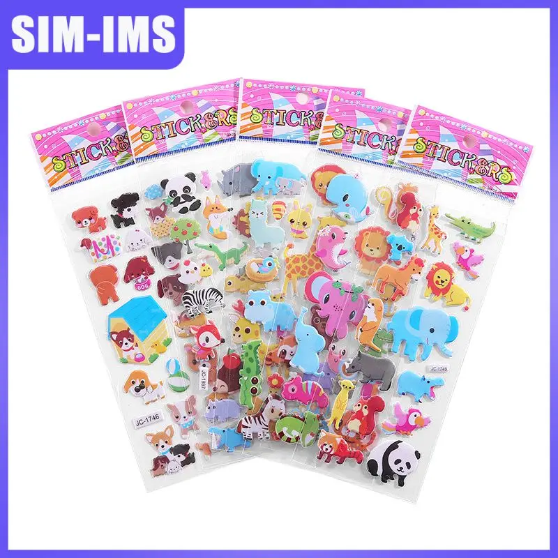 

1pcs 3D Puffy Bubble Stickers Cartoon Animals Waterpoof DIY baby Toys For Children Kids Boy Girl Gift