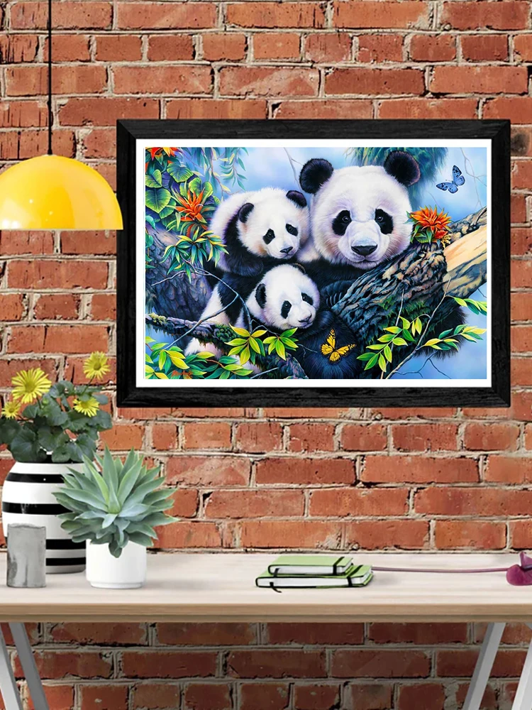 

DIY-5D Diamond Painting Panda and Butterfly Splicing Set Full Diamond Embroidery Mosaic Picture Closed