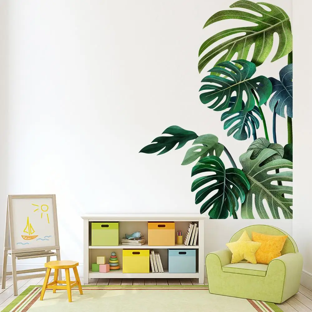 

Leaves Pattern Wall Sticker Modern Art Decal Mural Rooms Home Decor Living Room Corner Border Decoration Removable Mural Art Dec