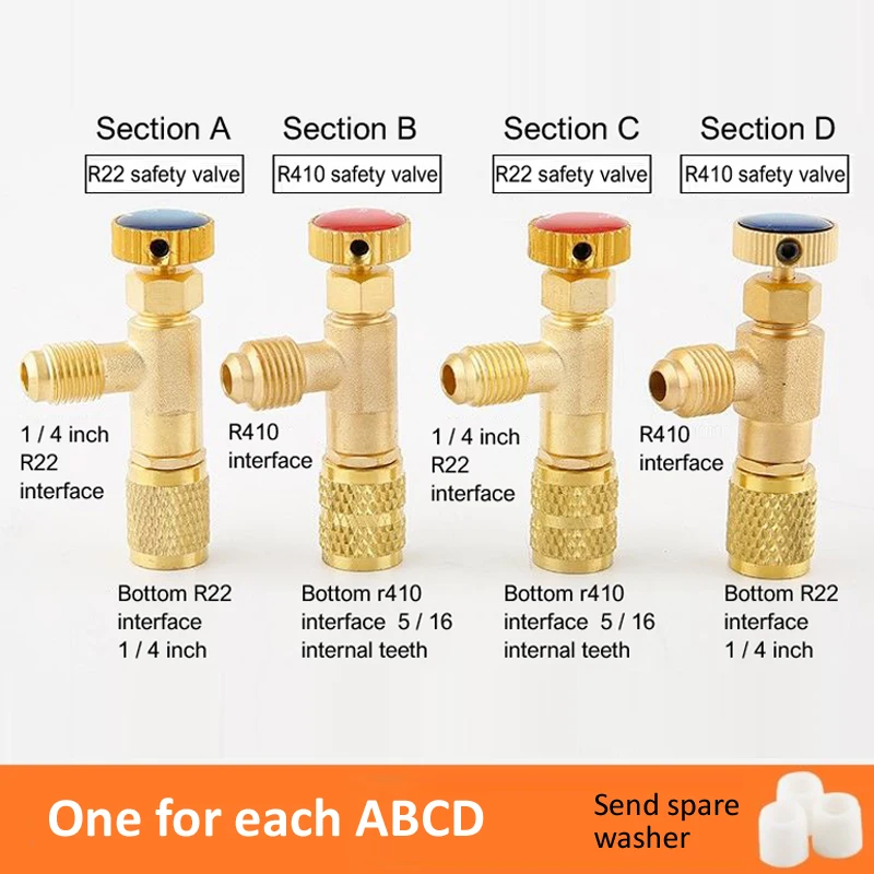 

Новый РЕФРИЖЕРАТОРНЫЙ инструмент R410a R22, адаптер предохранительного клапана кондиционера, штуцер 1/4 дюйма 5/16 дюйма, мужской/ клапан для зарядного шланга