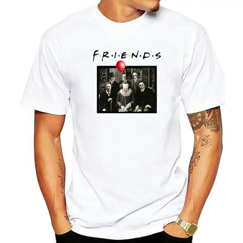 

Friend horror friend Halloween shirt friend TV Reality Show T-shirt male lady white coat and size printed T-shirt