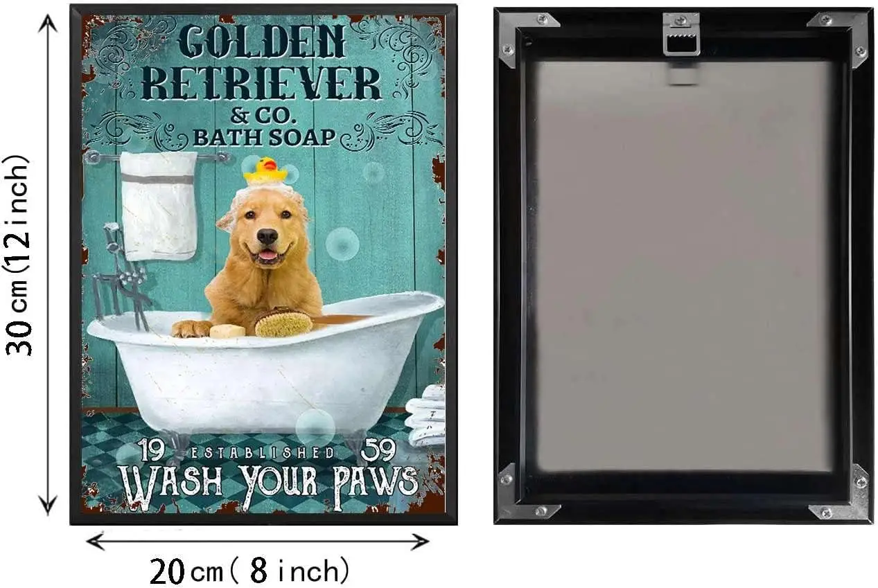 Tn Sgn ustrln Sheph Co Bth Sop Vntge Забавная собака Wsh Your Pw Забавный декор для туалета Bthroom Wll rt