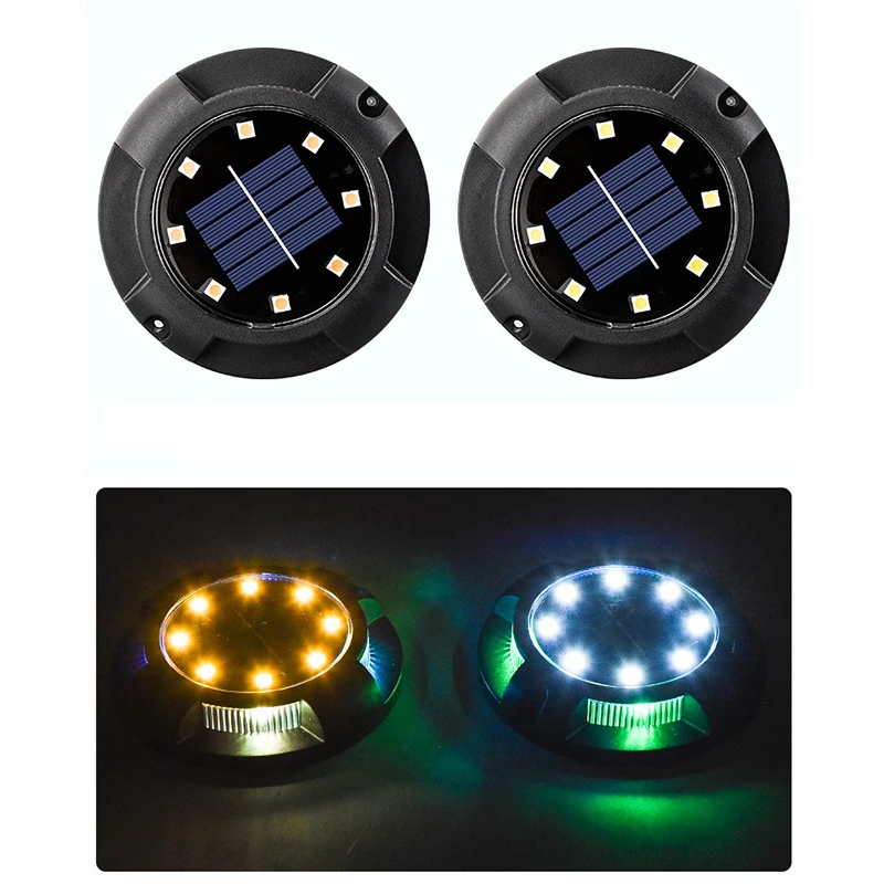 

GTBL Solar Ground Lights, Disk Lights Solar Powered Waterproof In-Ground Lights for Garden, Lawn, Deck, Yard