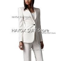 womens suits set 2 elegant pieces lapel one button jacket pants slim fit business formal office wear ladies