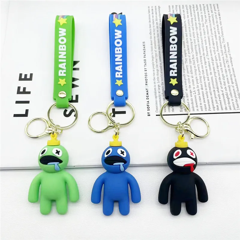 

7.7*6.8 cm Creative cartoon rainbow friend key chain pendant package car key accessories