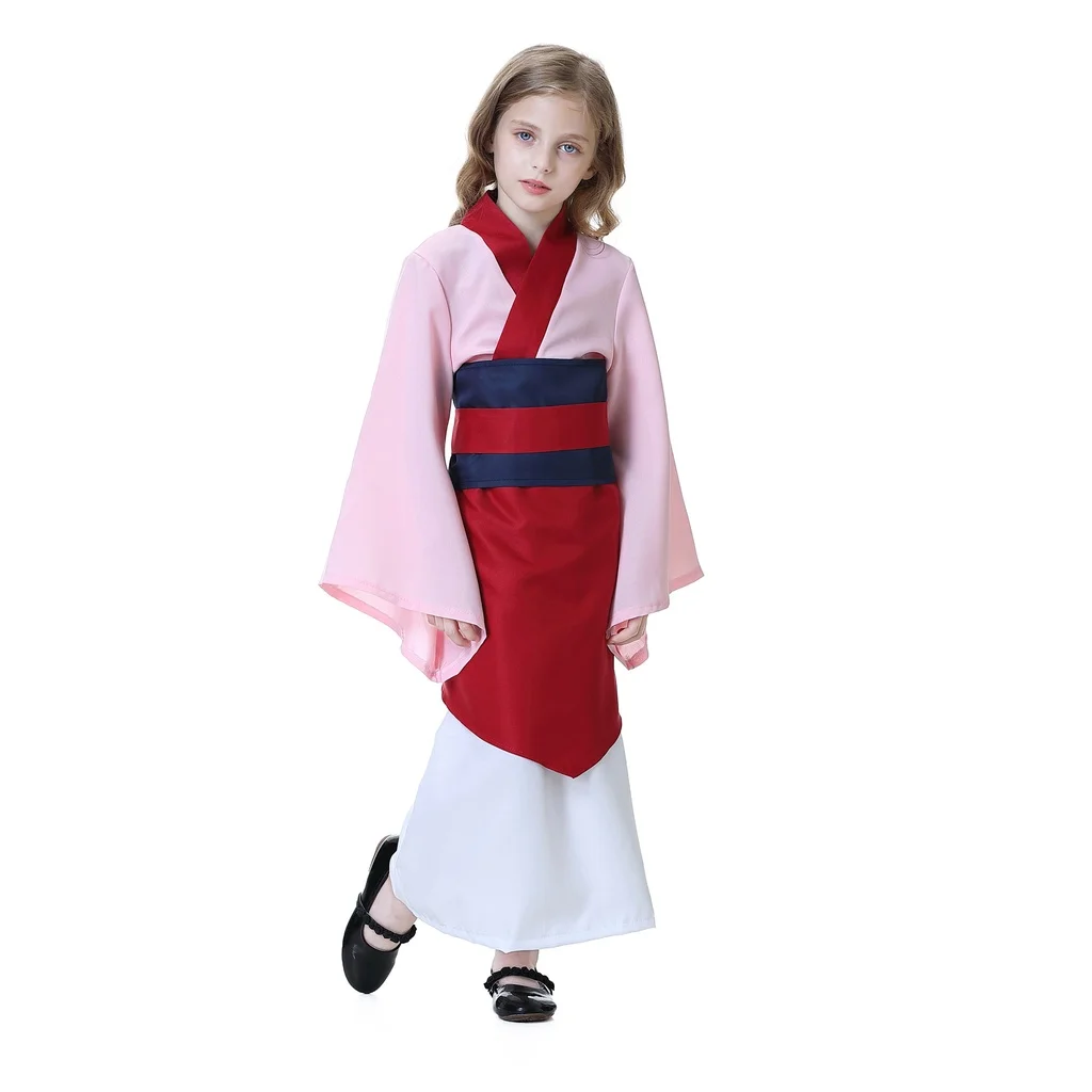 Fancy Hua Mulan Cosplay Costumes Chinese Heroine Movie Halloween Costume Kids Girl Party Dress Girl Gift images - 6