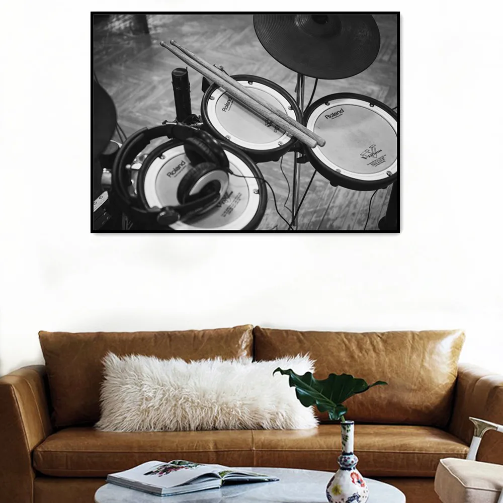 

Drum kit Rock Music Art Canvas Painting Romantic Abstract Poster and Prints Wall Hanging Pictures Bedroom Living Room Decoration