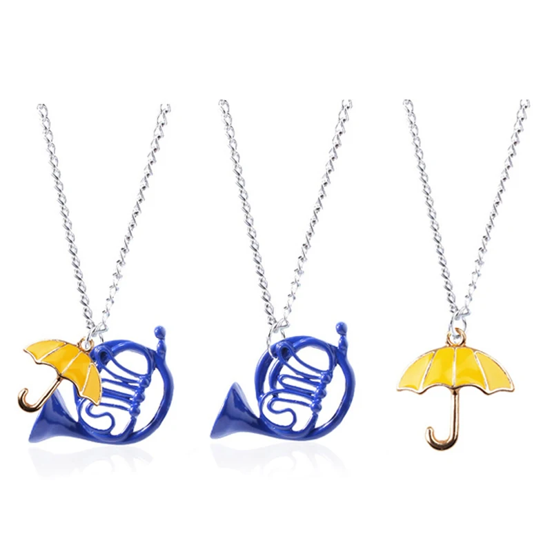 

Classic Movie Himym Necklace How I Met Your Mother Necklace Yellow Umbrella Blue Horn Pendant Cute For Women Jewelry Gift
