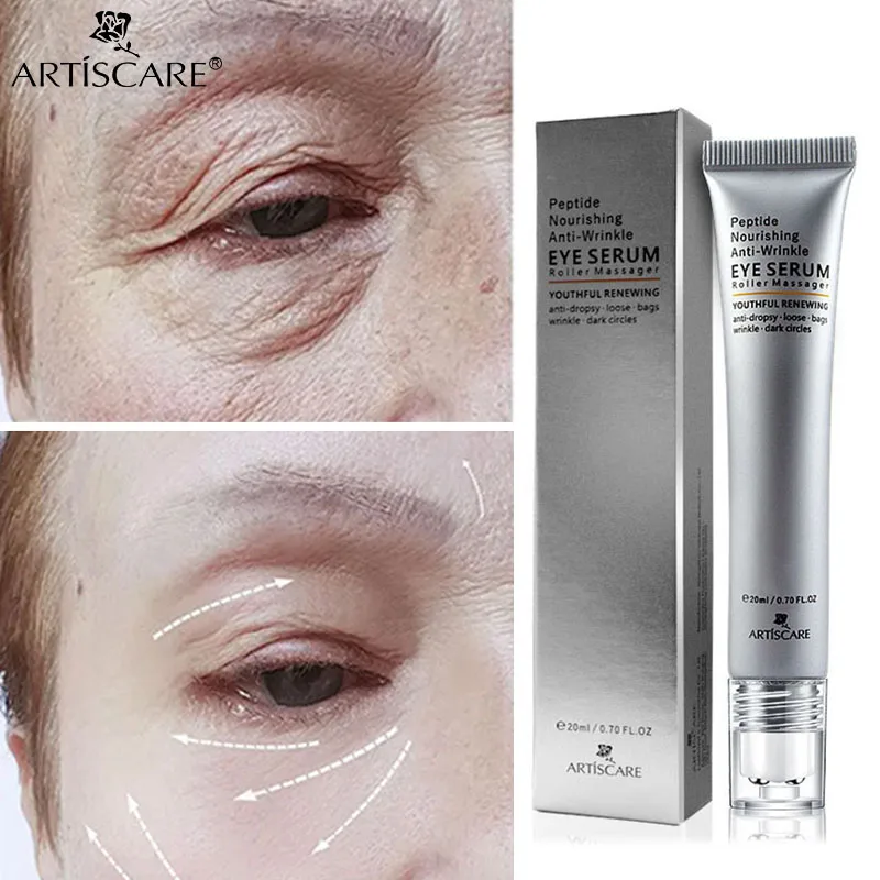 Eye Serum Anti Wrinkle Anti Dark Circles Eye Essence Peptide Anti Aging Lifting Cream Eyes Roller Massager Skin Care Beauty