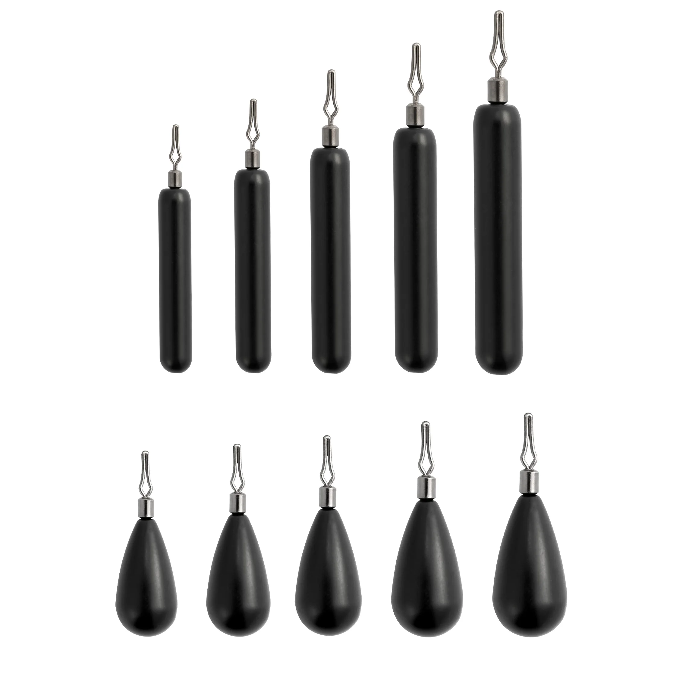 

5pcs Fishing Tungsten Sinker Weight Drop Shot Teardrop Bullet Shape Skinny Trout Bass 7g 10.5g 14g for Soft Lure Line Hook