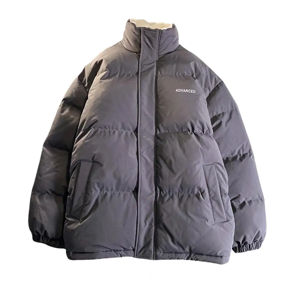 Men Thicken Parka Stand Collar Cotton Padded Jackets Letter Fashion Male Thicken Winter Coats 2022 New