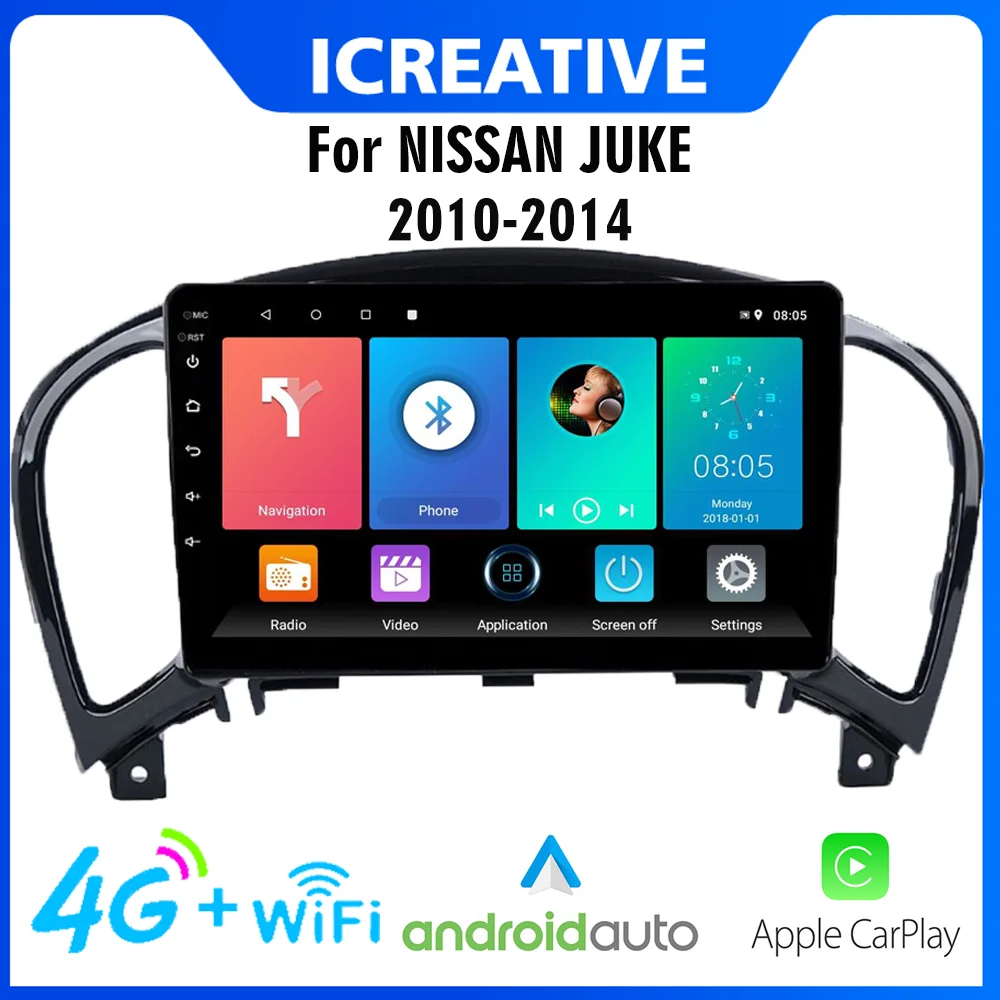

2 Din Android 4G Carplay Car Radio For NISSAN JUKE 2010-2014 9 Inch Stereo WIFI GPS Navigation Multimedia Player Head Unit