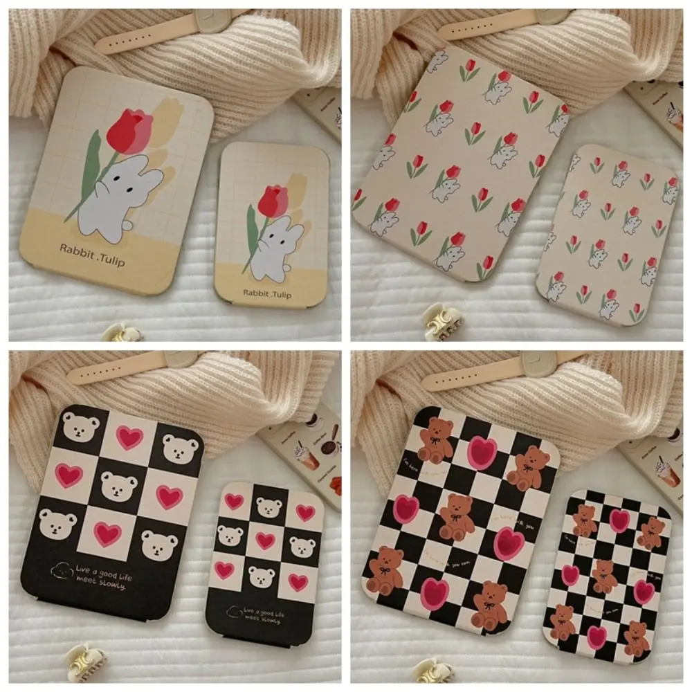 Красота из искусственной кожи настольная подставка зеркало с цветком складное