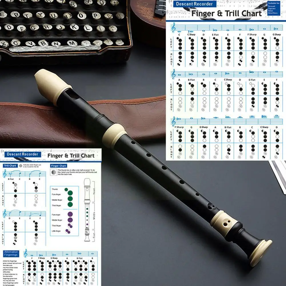 

Double Side Clarinet Fingering Chart Professional Coated Beginner Paper Fingering Practice Guide Accessory Chord Clarinet C G7U6