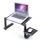 Регулируемый алюминиевый столик для ноутбука на 360 градусов, Складная Настольная подставка, поднос для кровати, держатель для мыши, настольная подставка для ноутбука