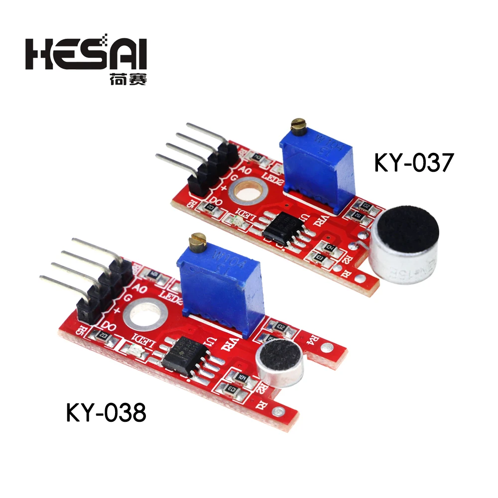 

KY-038 KY-037 New 4pin Voice Sound Detection Sensor Module Microphone Transmitter Smart Robot Car For arduino DIY Kit KY038