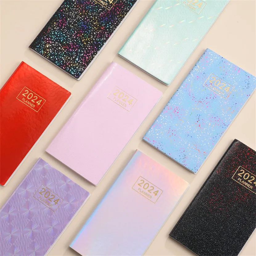 

2024 Notebook Starry Agenda English A6 Note Book Weekly Planner Laser Notepad Cuadernos Defter School Schedule Escolar Libreta