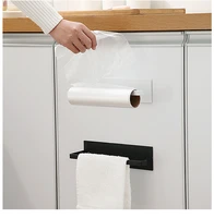 kitchen self adhesive roll rack paper towel holder wall mount towel roll fresh film holder no drilling bathroom paper dispenser
