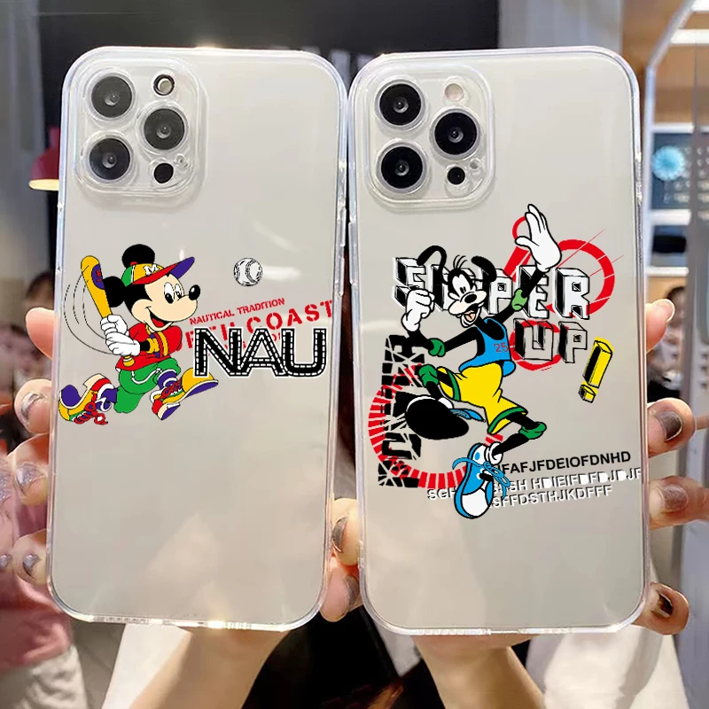 

Disney Original Mickey Mouse For iPhone 13 12 11 Pro 12 13 Mini X XR XS Max 6 6S 7 8 Plus SE2 Clear Phone Case TPU Coque