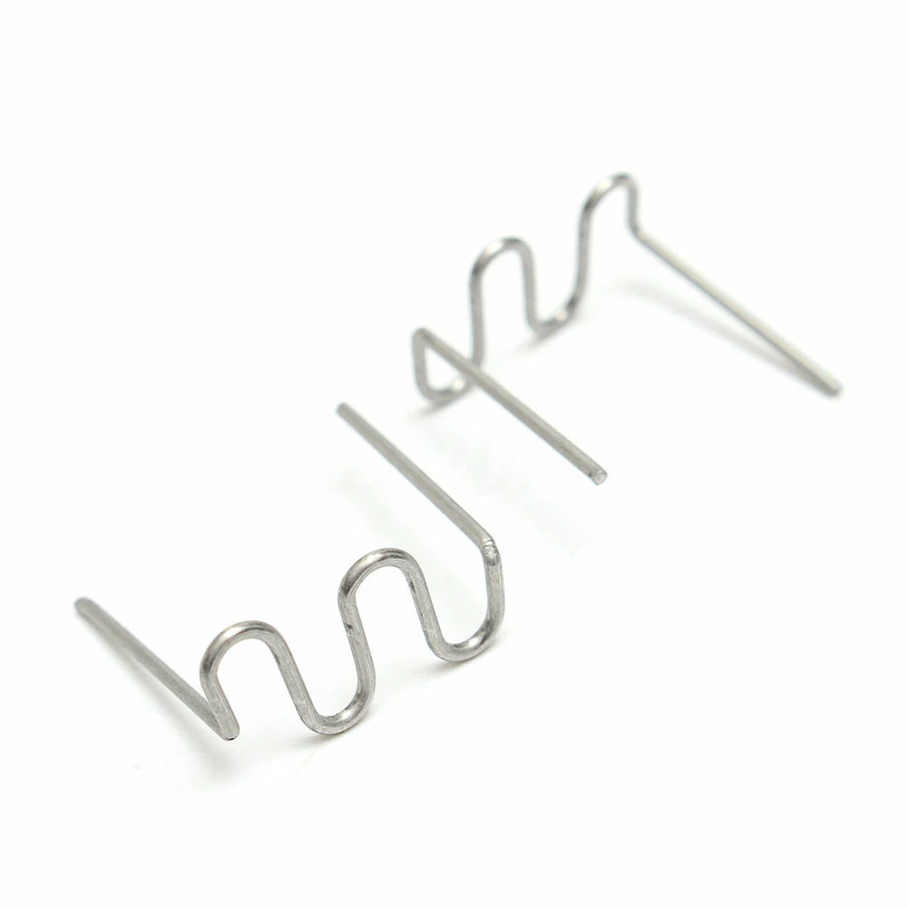 

500set Pre-cut Wave Staples 0.6/0.8mm Stainless Steel Silver For Car Bumper Bodywork Plastic Stapler