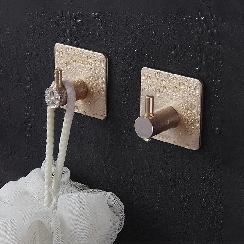 

Aluminum Alloy Self Adhesive Wall Coat Rack Key Holder Rack Towel Hooks Clothes Rack Hanging Hooks Bathroom Home Accessories