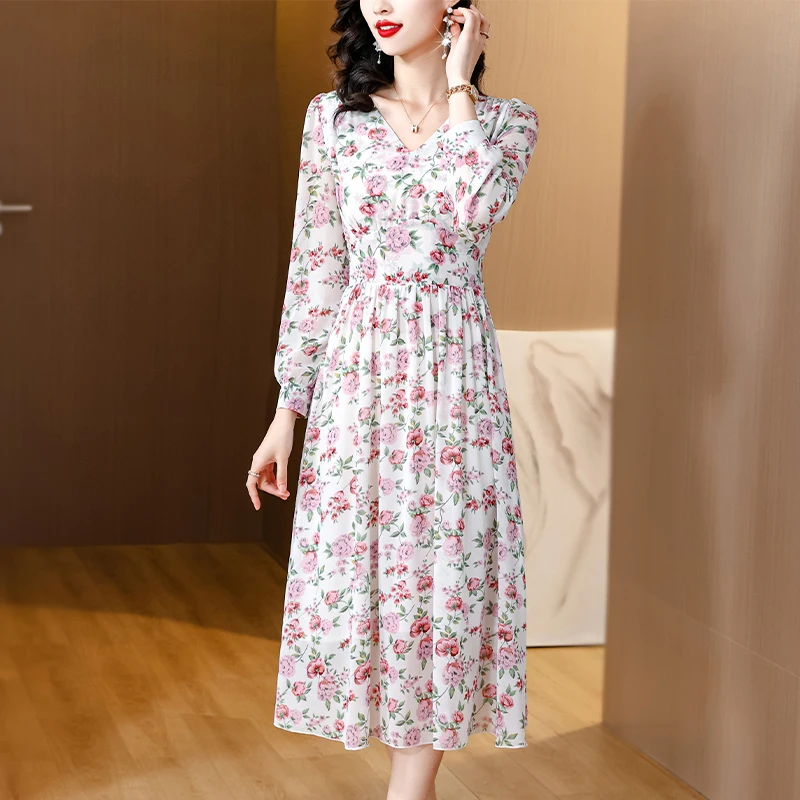 Женское шифоновое платье-макси в стиле бохо элегантное винтажное платье средней