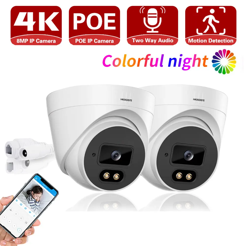 

IP-камера видеонаблюдения с цветным ночным видением, 4K, 8 МП