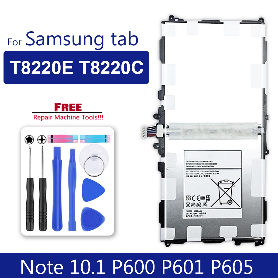 

Tablet Battery T8220E For Samsung Galaxy SM-P601 P600 T520 P601 P605 P607 Note 10.1 2014 Edition 8220mAh