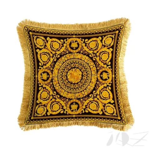 Роскошная наволочка для подушки с художественным принтом золотого цвета, декоративная наволочка для подушки, клетчатый Декор
