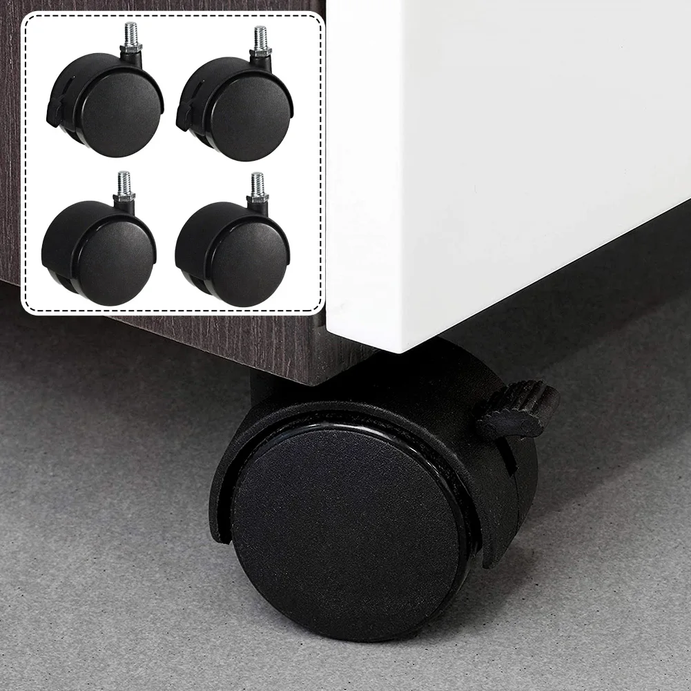 

4Pcs Chair Wheel Furniture Caster Swivel Castor Wheels Replace Hardware Trolley Silent Brake Protection