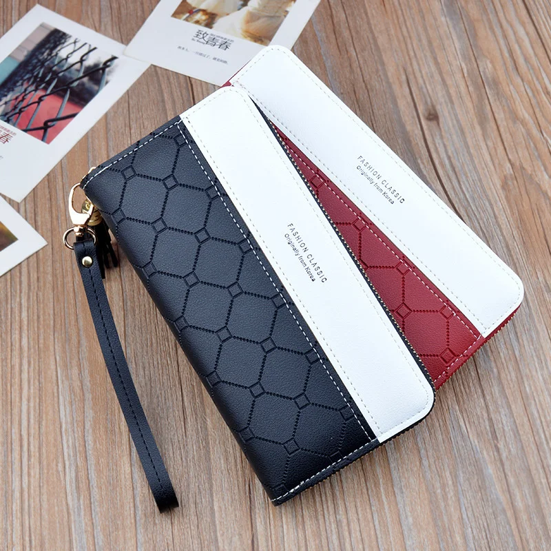 

Geometric Luxury Brand Leather Women Long Zipper Coin Purses Tassel Design Clutch Wallet Female Money Credit Card Holder
