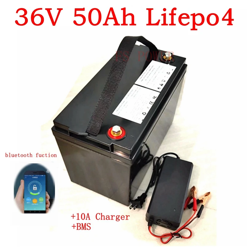

BLN Batterie al litio ricaricabili 2000 Deep Cycles 36V 50Ah Lifepo4 con bms per Camper/Camper/auto o barca/inverter + caricato