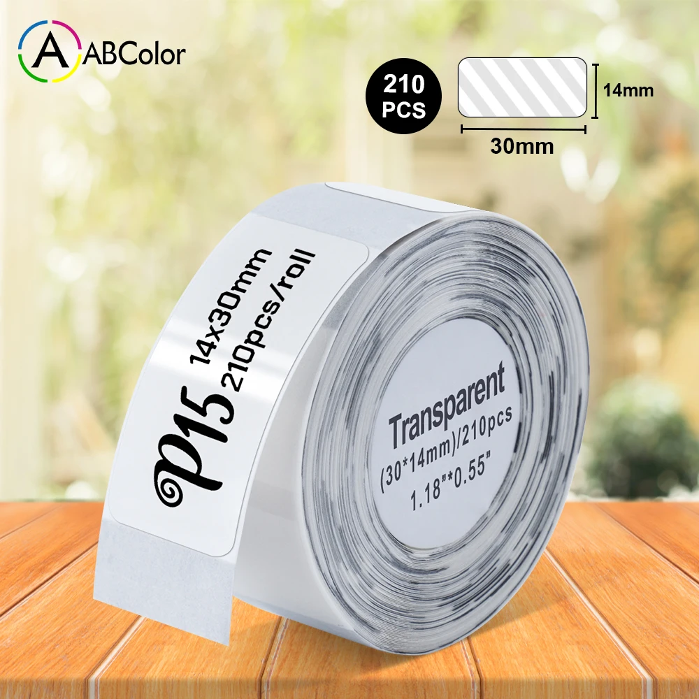 

P15 Transaprent White Label Sticker Fit for P15 Thermal Label Printer Marklife P15 P12 P11 DELI Q2 Phomemo D30 PRT M11 Labeller